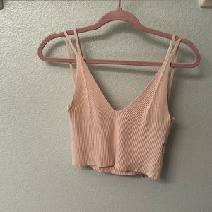 Cream, cable knit cropped tank NEVER WORN